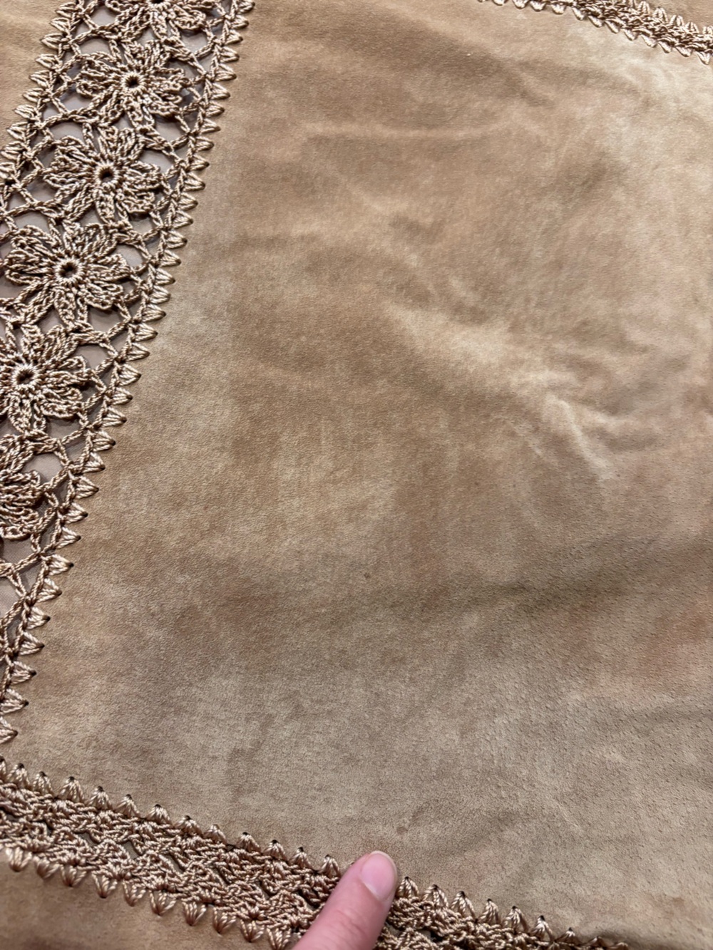 100% Leather Suede Long Skirt Small Tan Neutral Natural Fiber - Picture 4 of 7